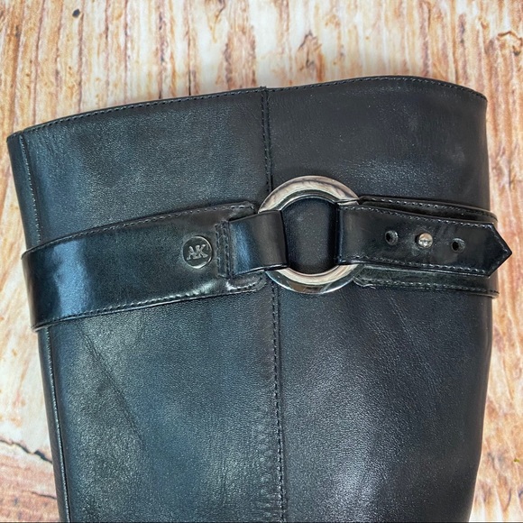 Anne Klein kitten heel black knee high boots - Picture 2 of 9